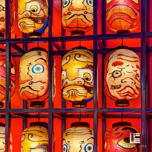 Paper Life - Japanese Style - Indoor Paper Lantern - Hanging Decoration of izakaya - Can be Folded - Handmade - Original Design - Accept Customization - Monster Mask Patterns