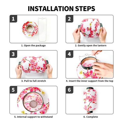 Paper Life - Japanese Style Cherry Blossom Paper Lanterns - Handmade Original Design - Ideal for Home Décor - Wedding Decorations - Photography Props - Bedroom Chandelier - Foldable and Easy to Assemb