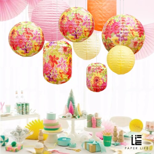 Paper Life - Paper lantern set - Foldable paper lanterns suitable for parties - Weddings - Classrooms - Children's rooms - Indoor decorative lighting - Hanging lamps - Popular patterned designs