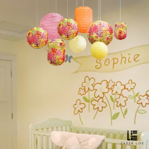 Paper Life - Paper lantern set - Foldable paper lanterns suitable for parties - Weddings - Classrooms - Children's rooms - Indoor decorative lighting - Hanging lamps - Popular patterned designs