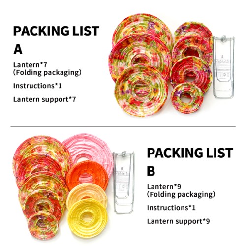 Paper Life - Paper lantern set - Foldable paper lanterns suitable for parties - Weddings - Classrooms - Children's rooms - Indoor decorative lighting - Hanging lamps - Popular patterned designs