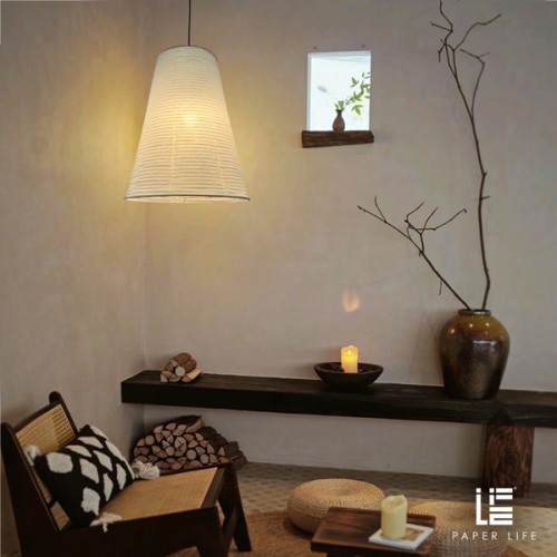 Paper Life - Tower lantern - Pure white - Foldable - Handmade - Steel wire frame - American minimalist