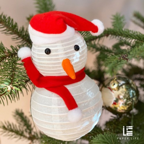 Paper Life - Snowman Paper Lantern - Handmade Christmas Decoration - Luminous Handheld Toy for New Year's Party - Winter Atmosphere Ornament