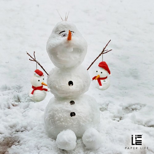 Paper Life - Snowman Paper Lantern - Handmade Christmas Decoration - Luminous Handheld Toy for New Year's Party - Winter Atmosphere Ornament