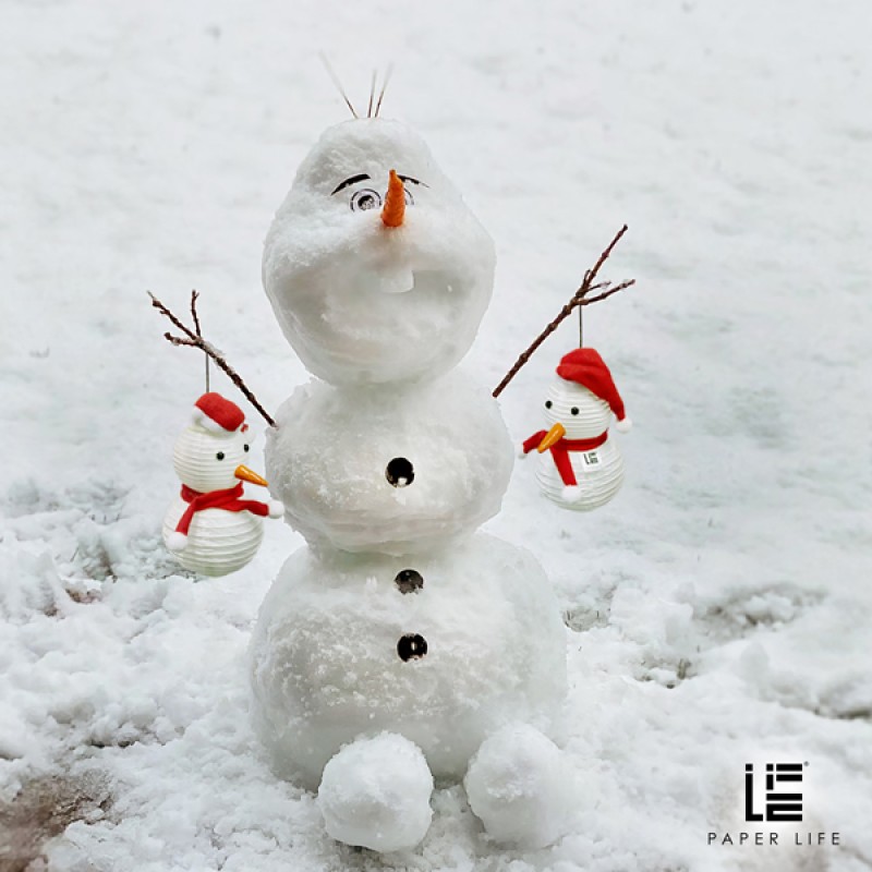 Snowman Paper Lantern view 3