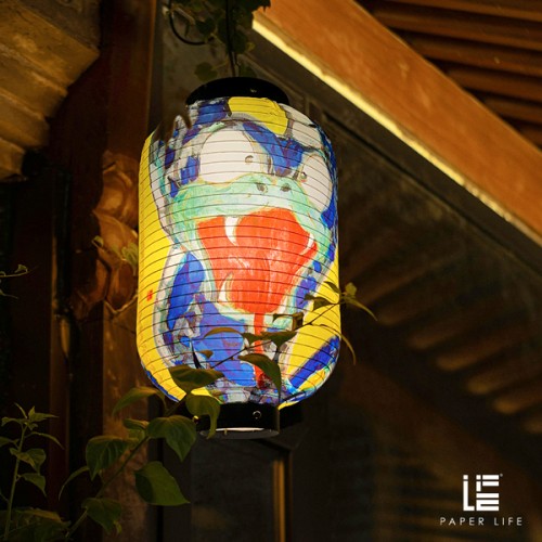 Paper Life - Lucky Snake Paper Lanterns - Set of 4 - Assorted Colors - 20cm（7.9 in） Diameter - 35cm（13.8 in） Height - Handcrafted Decorative Lamp Shades - Foldable - Chinese Year of the Snake