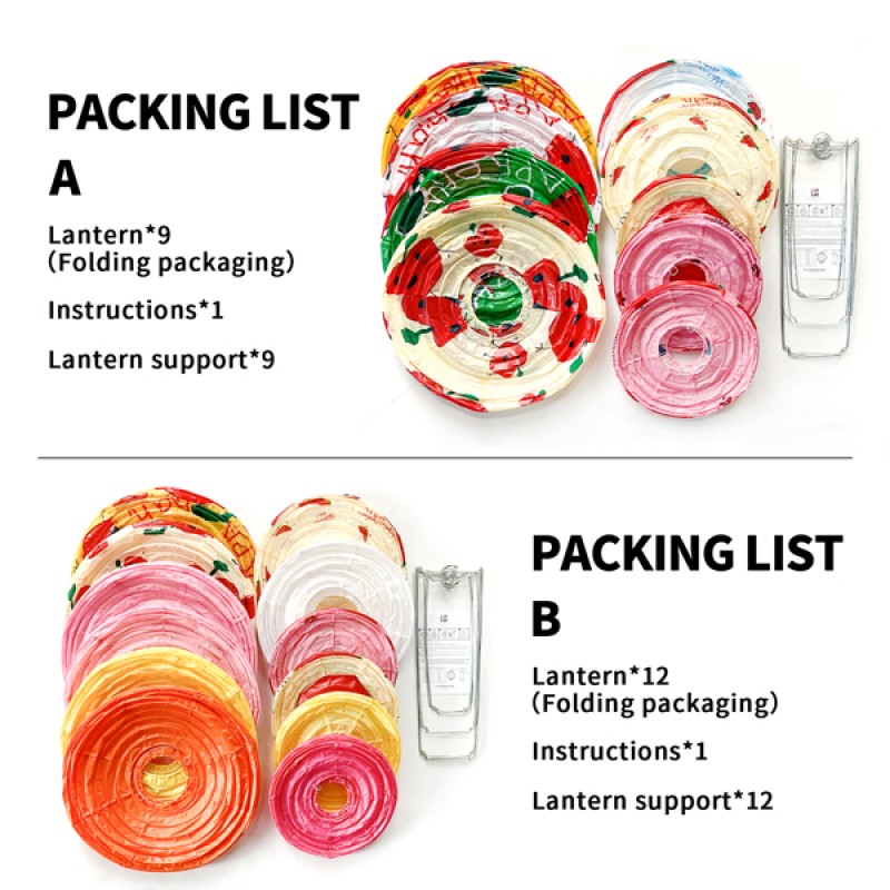 Fruit Cartoon Paper Lantern Set detail view